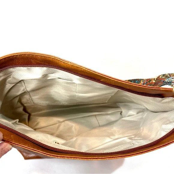 NEW Boho Brown Everyday Casual Crossbody with Art Deco-Inspired Rich Strap | NWT - Picture 8 of 8